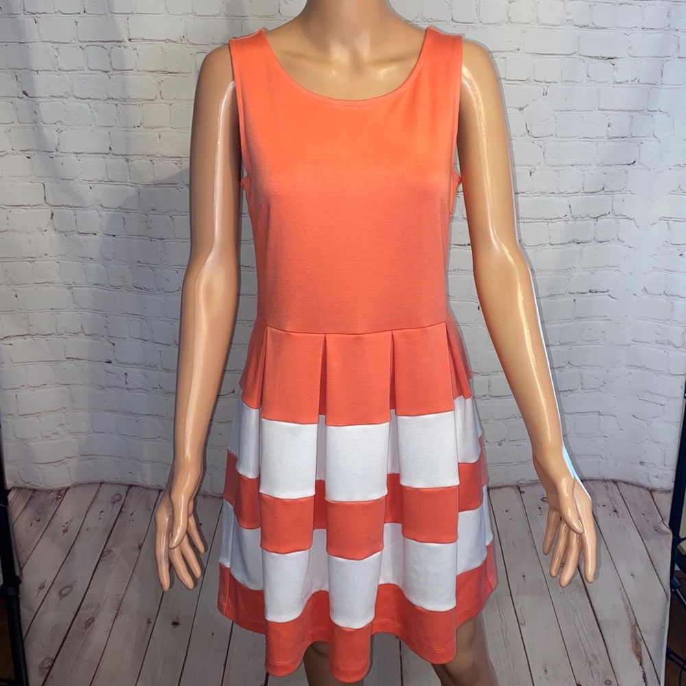 Altar’d State peach & white stripped dress size medium